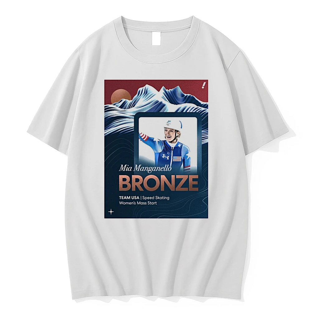 Mia Manganello Bronze Team Usa Speed Skating Womens Mass Start Shirts