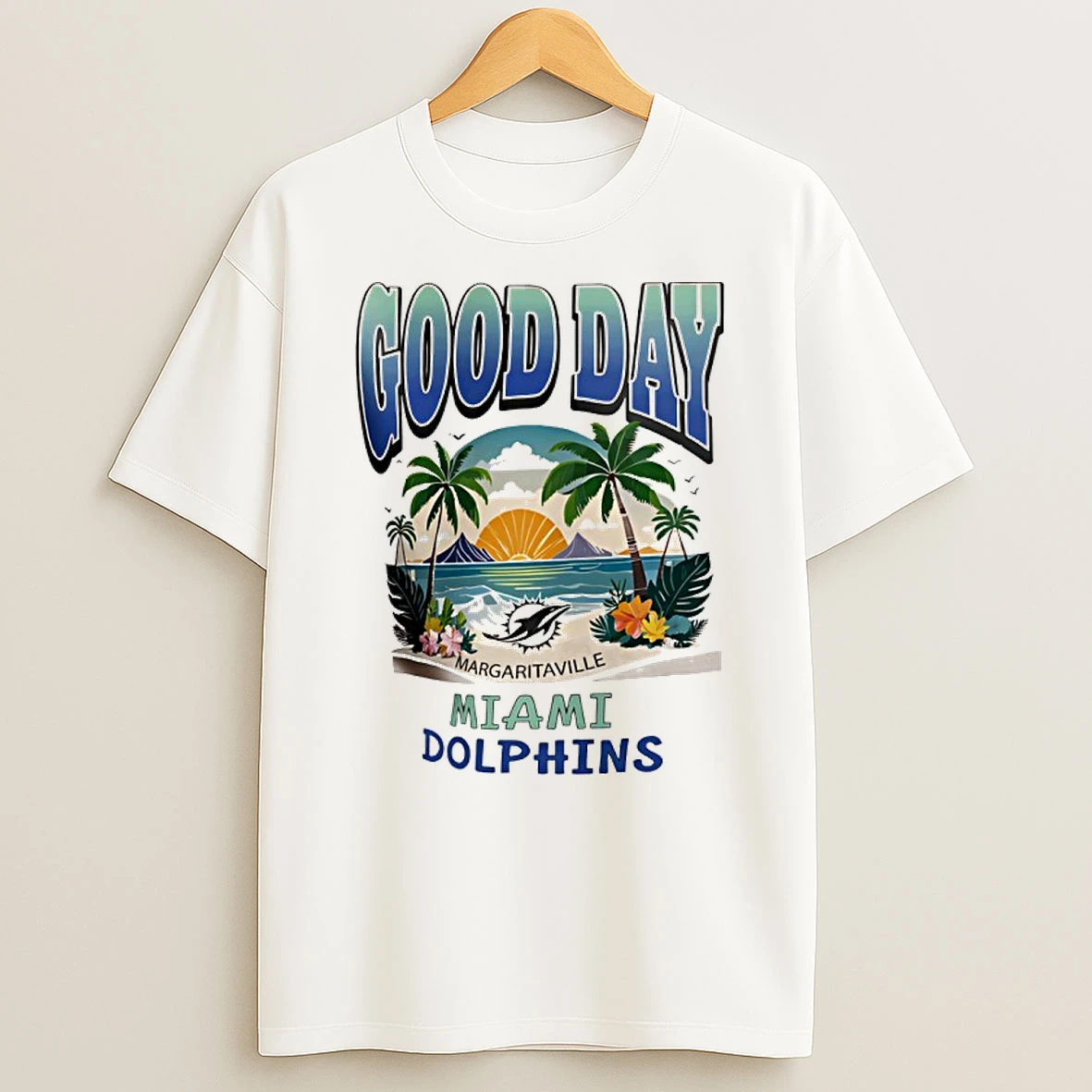 Miami Dolphins Margaritaville Coral Good Day Shirts