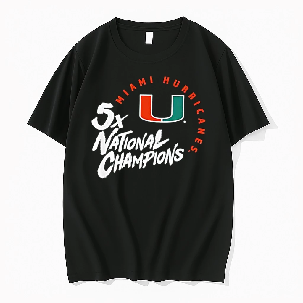 Miami Hurricanes 5x National Champions Logo Shirts