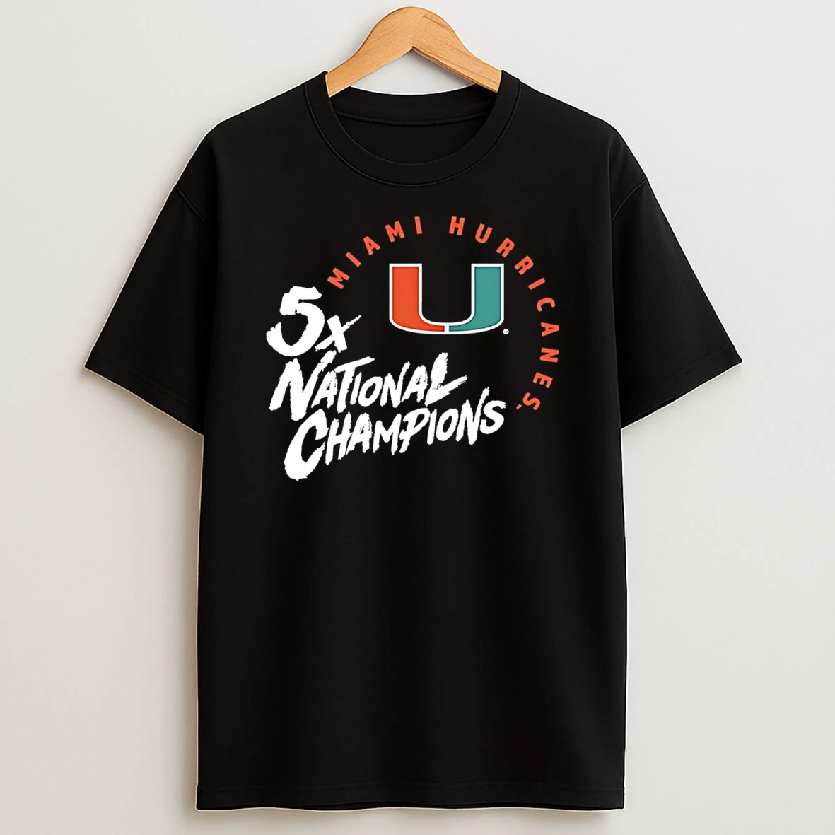 Miami Hurricanes Football 5x Time National Champions Shirts