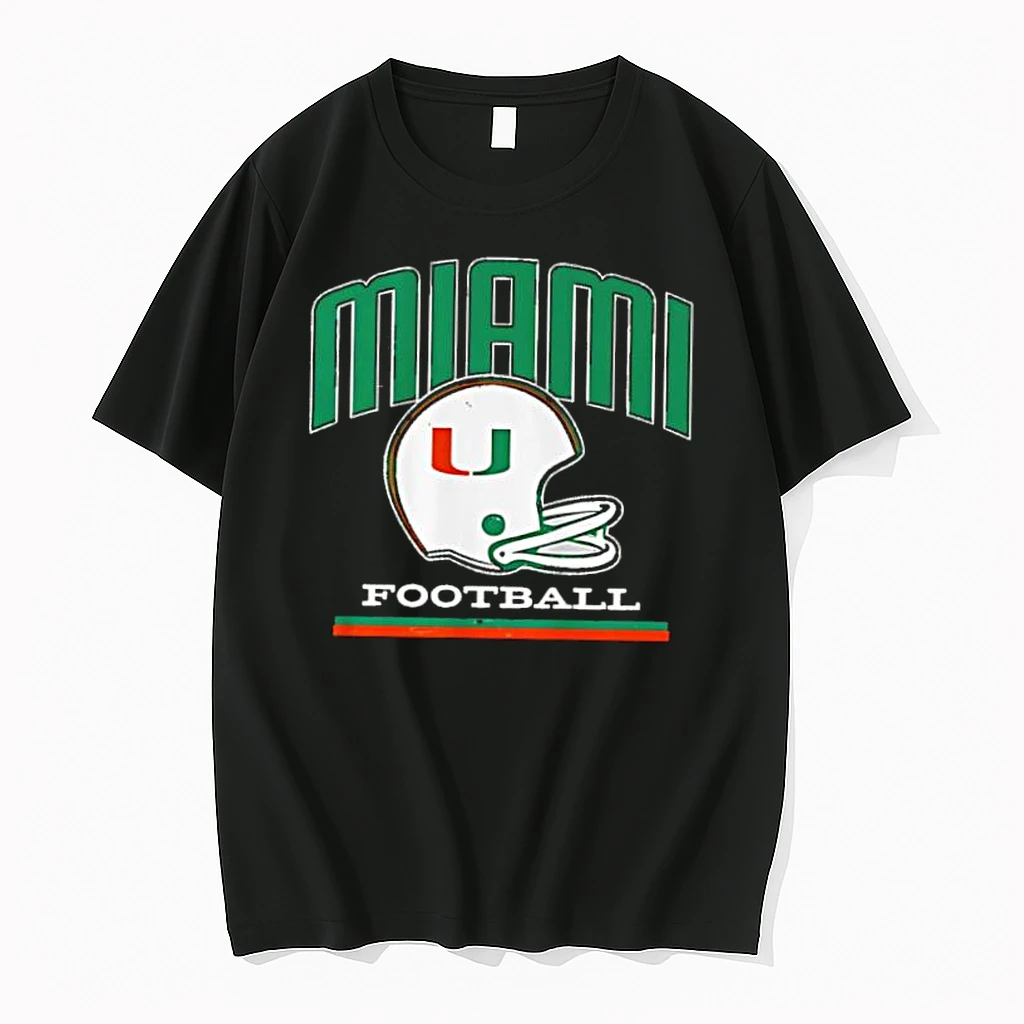 Miami Hurricanes Football White Helmet Logo Shirts