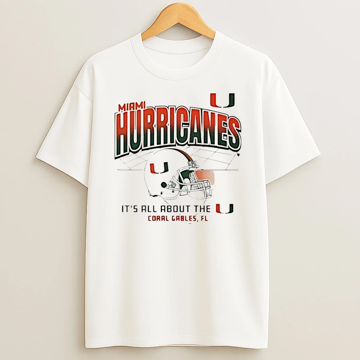 Miami Hurricanes Football Its All About The Miami Hurricanes Helmet Grid Shirts