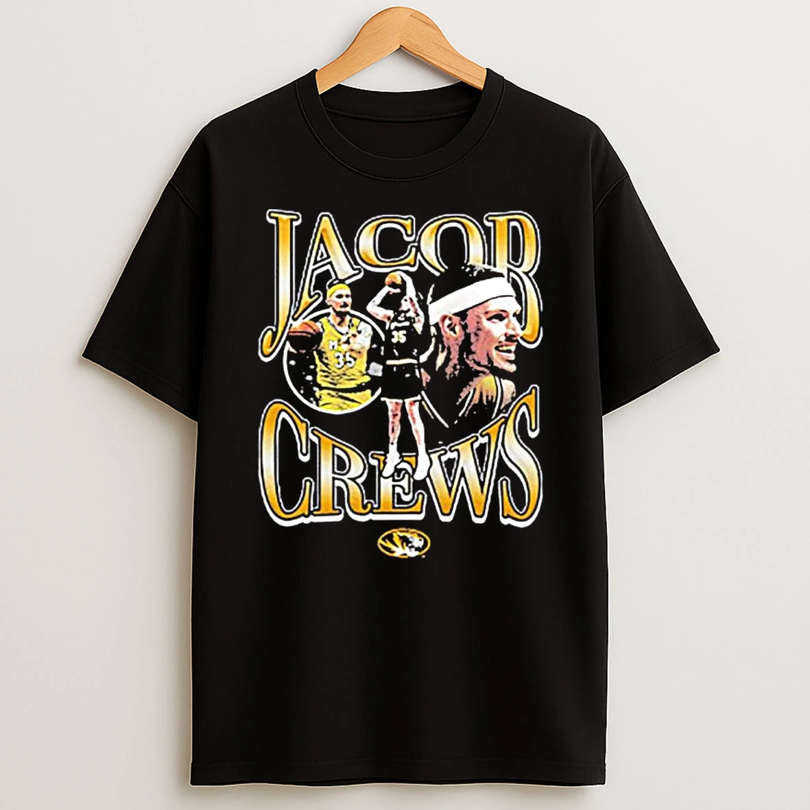Mizzou Tigers Jacob Crews Basketball Player Shirts