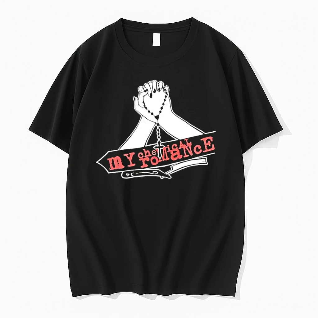 My Chemical Romance Praying Hands Rosary And Razor Blade Shirts