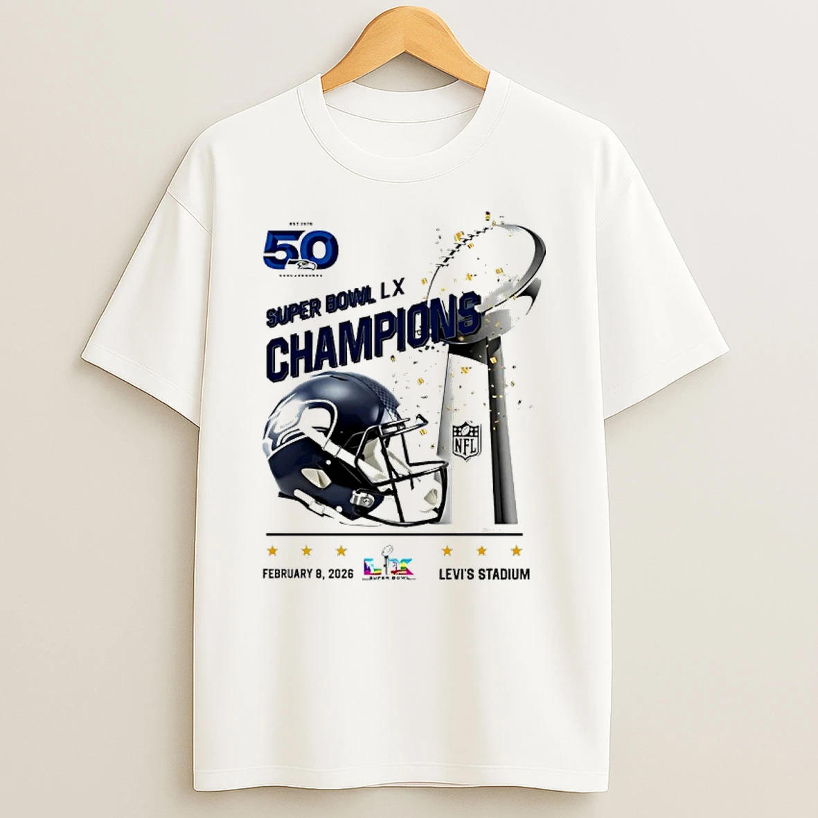 Nfl Seattle Seahawks Super Bowl Lx Champions 2026 Helmet Shirts