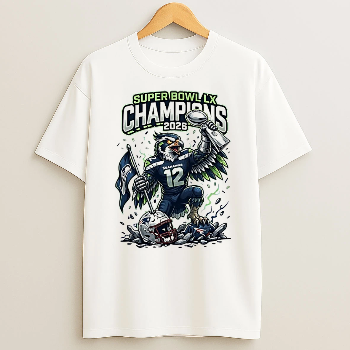 Nfl Seattle Seahawks Super Bowl Lx Champions 2026 Mascot Shirts