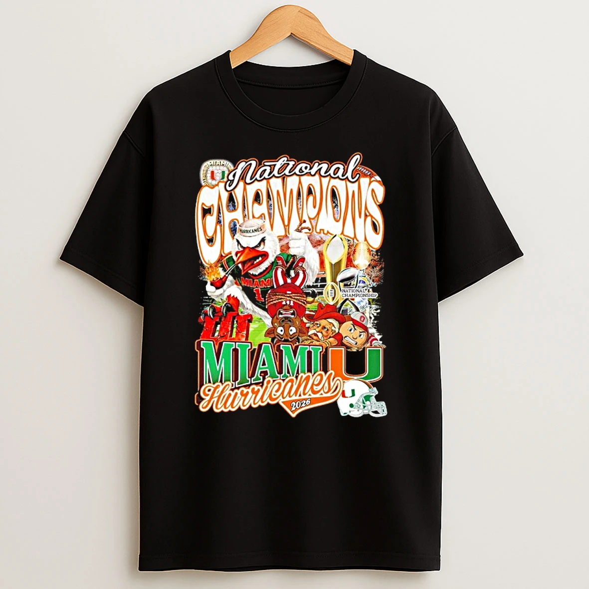 National Champions Miami Hurricanes 2026 Mascot Shirts