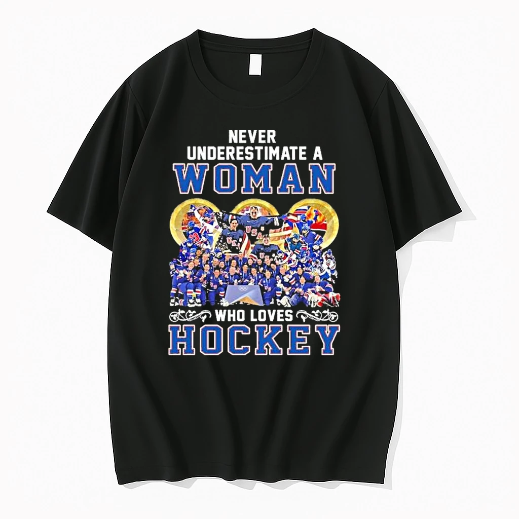 Never Underestimate A Woman Who Loves Usa Hockey Champions Shirts