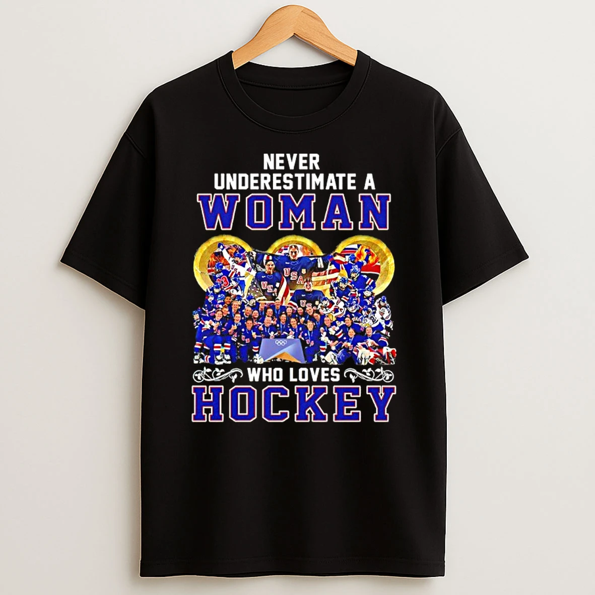 Never Underestimate A Woman Who Love Hockey Usa Team 2026 Shirts