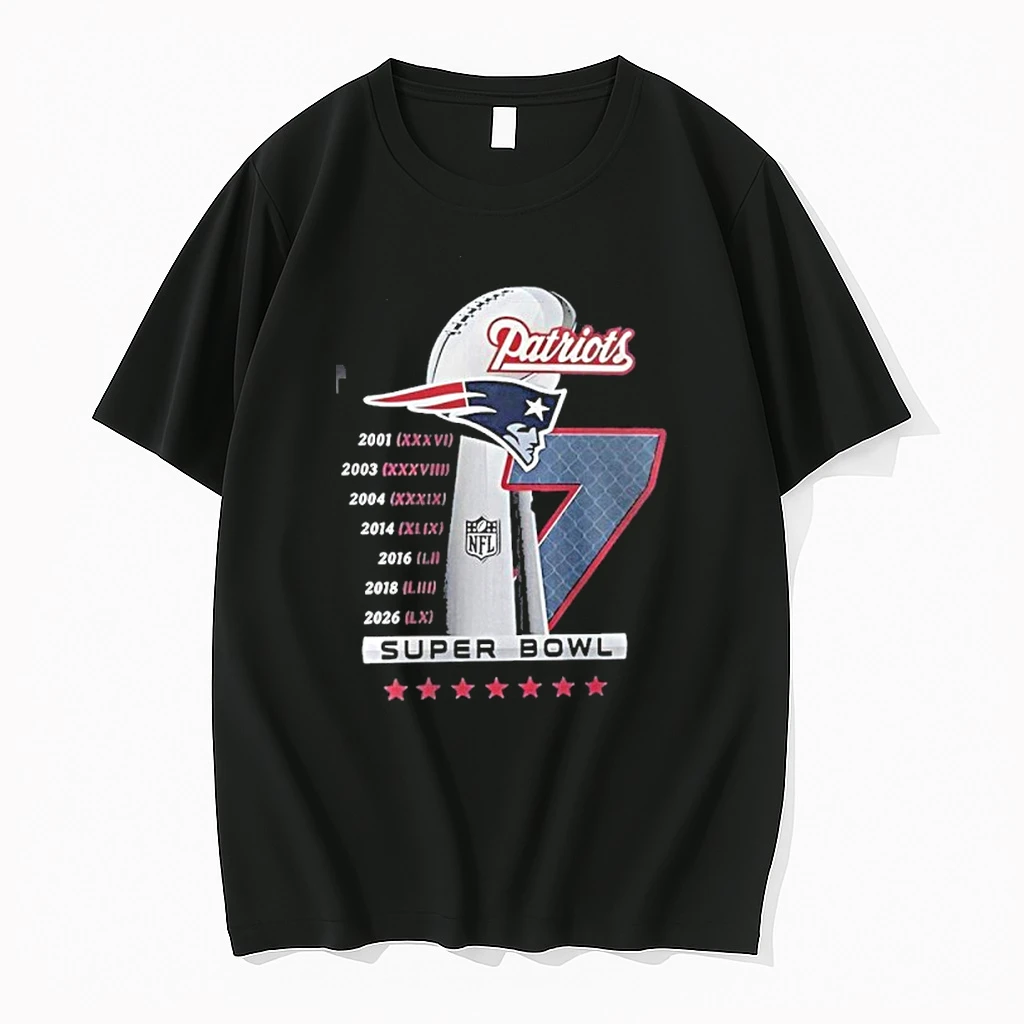 New England Patriots Super Bowl 7 Times Champions Trophy Shirts
