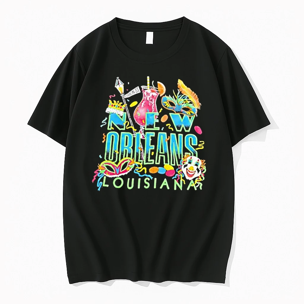 New Orleans Louisiana Bourbon St Masks And Drink Shirts
