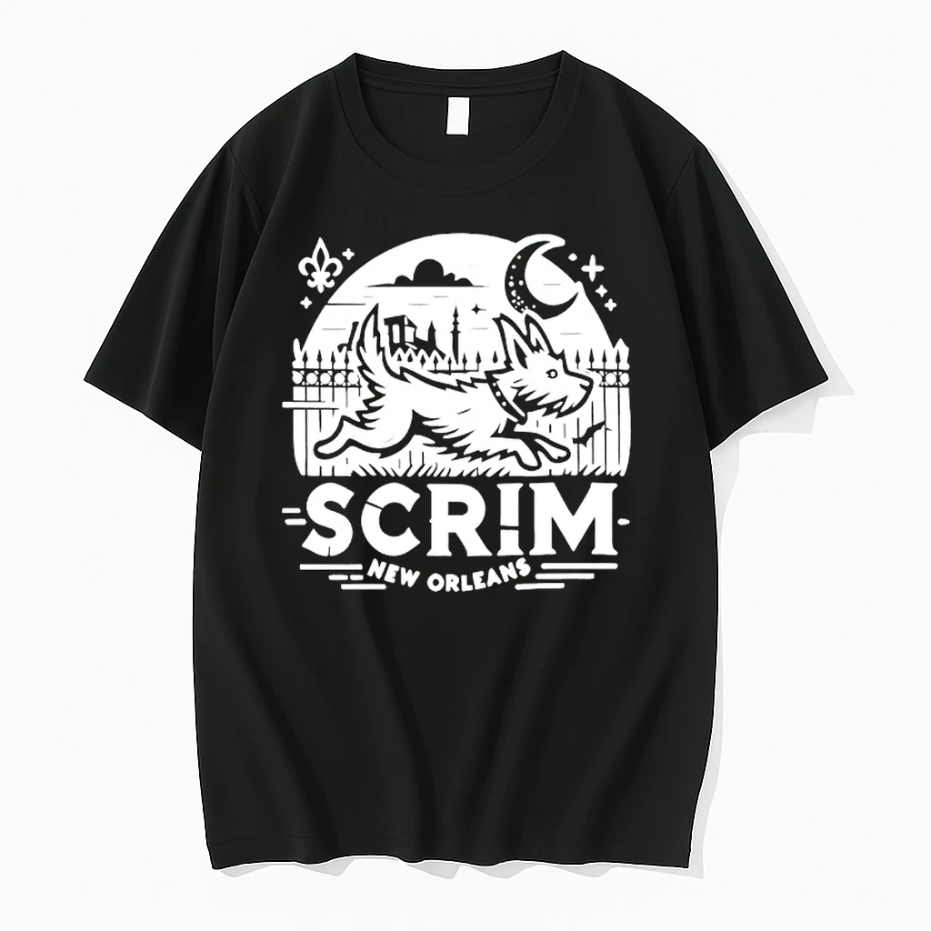 New Orleans Scrim Houdini Hound Live Free Or Bark Trying Moonlit Skyline Shirts