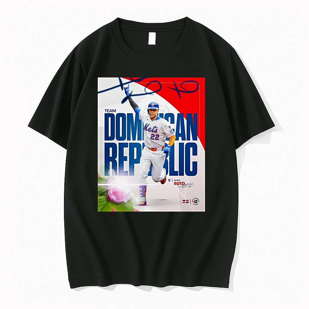 New York Mets Juan Soto Team Dominican Republic 2026 World Baseball Classic Signature Shirts