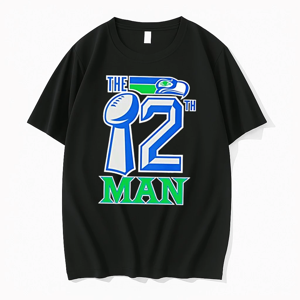 Nice The 12th Man Seattle Football Trophy And Mascot Logo Shirts