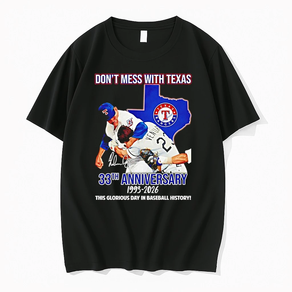 Nolan Ryan And Robin Ventura Dont Mess With Texas 33th Anniversary 1993 2026 This Glorious Day In Baseball History Shirts