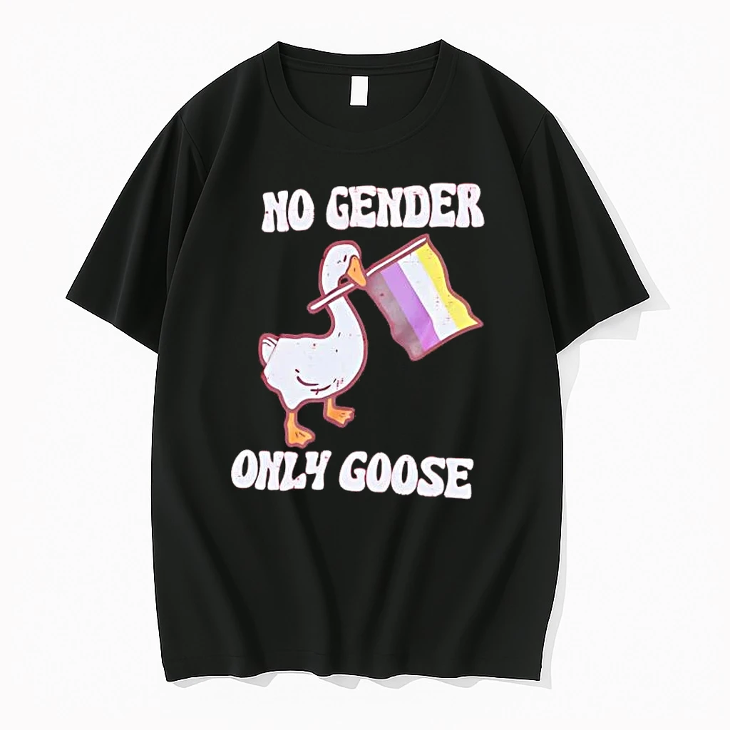 Non Binary Pride Flag No Gender Only Goose Tee Shirts