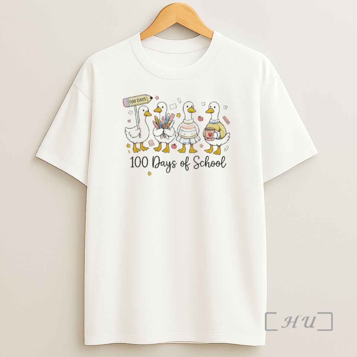 Officials 100 Days Of School Ducks Cute Goose Teacher 100th Day Shirt Sweatshirt Tee