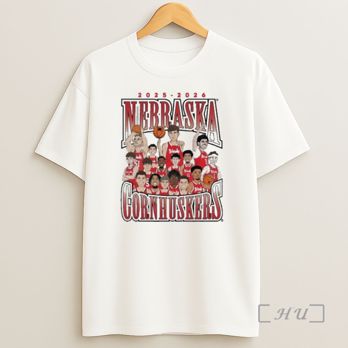 Officials 2025 2026 Nebraska Cornhuskers Mens Basketball Team Caricature Shirt Sweatshirt Tee