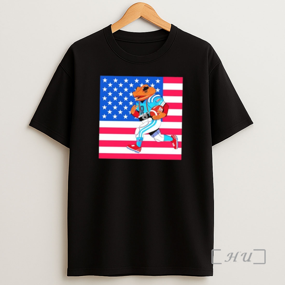 Officials American Flag Football Frog Athlete With Camera Sports Shirt Sweatshirt Tee