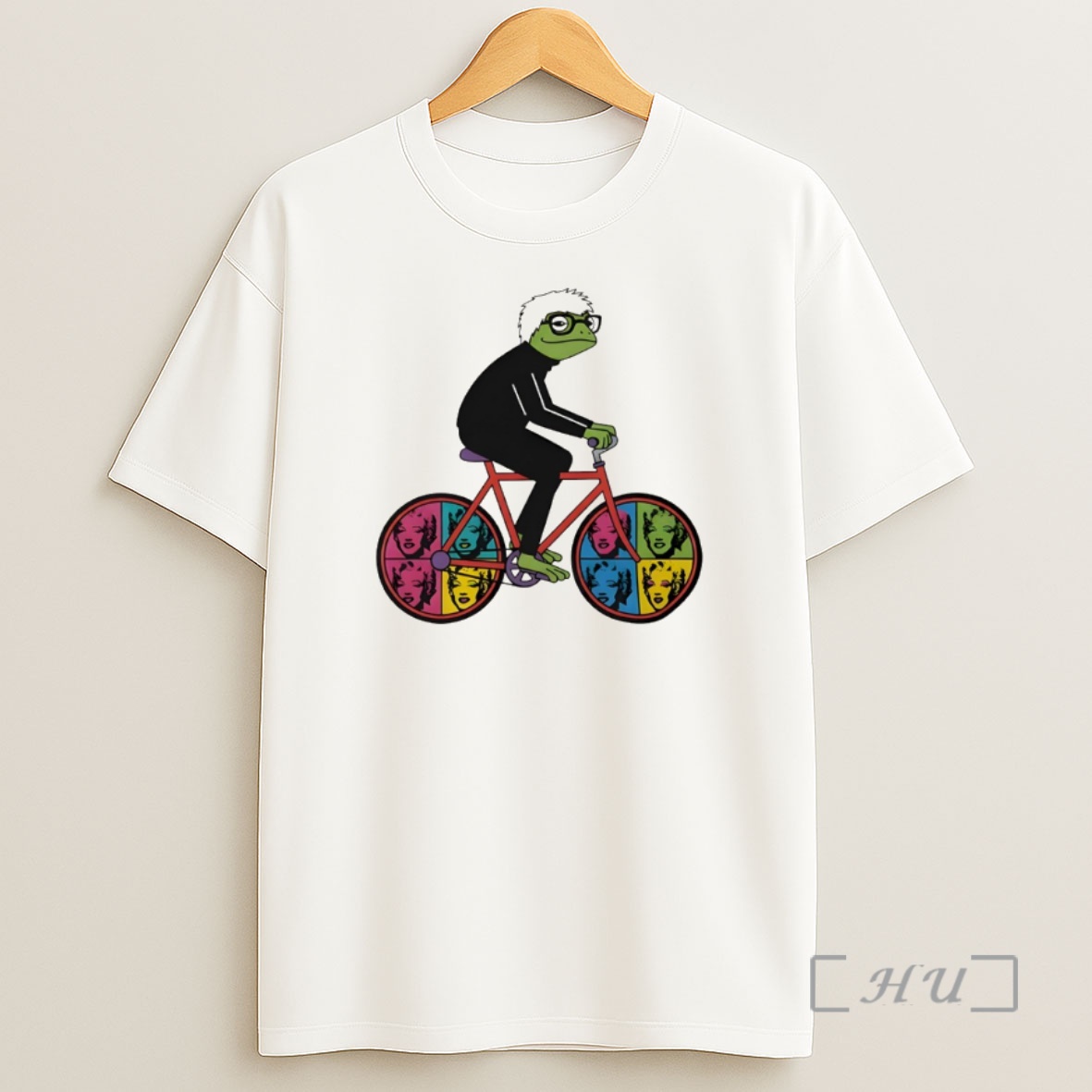 Officials Andy Warhol Inspired Frog Cyclist Graphic Shirt Sweatshirt Tee