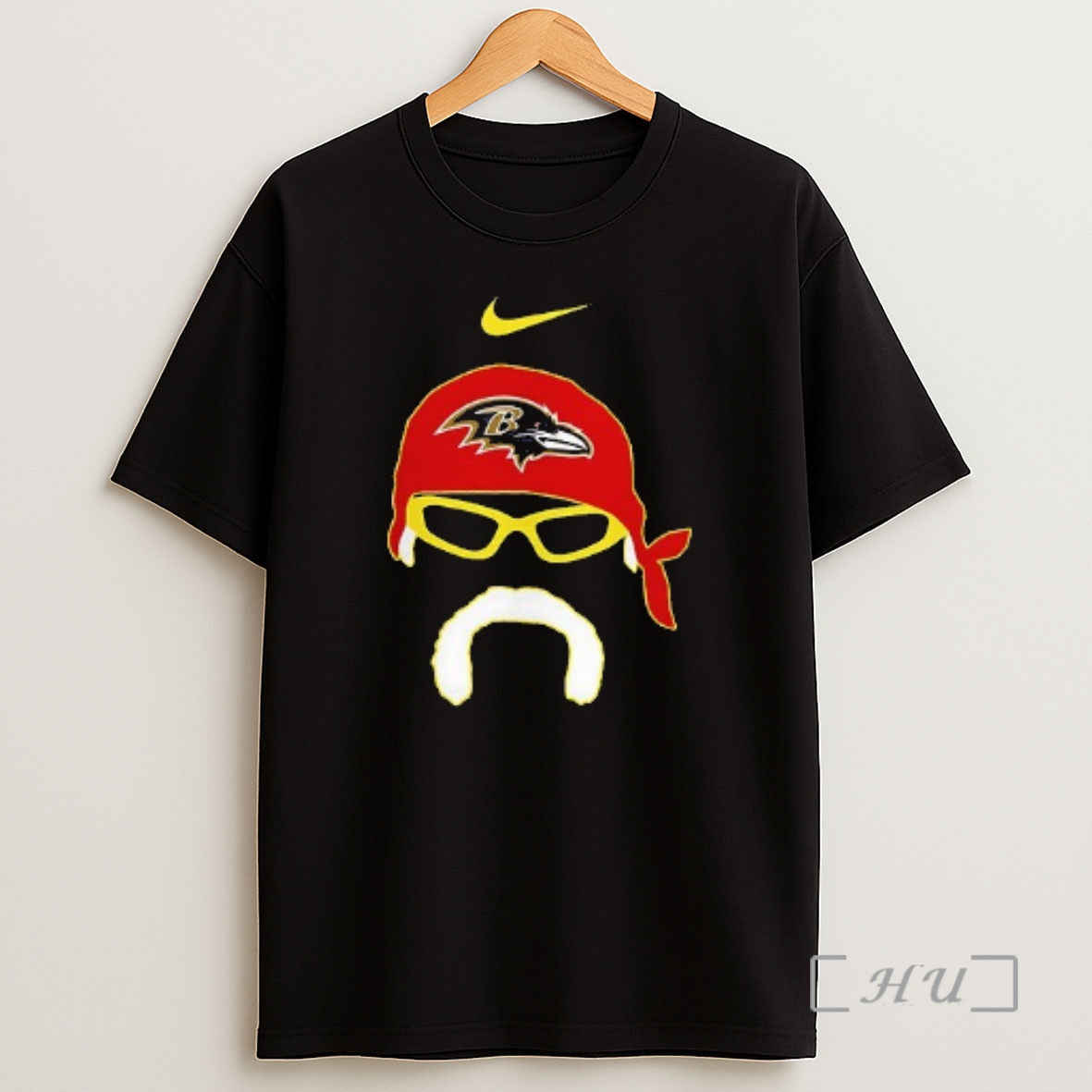 Officials Baltimore Ravens X Hulk Hogan Hulkamania Portrait Double Sided Graphic Shirt Sweatshirt Tee