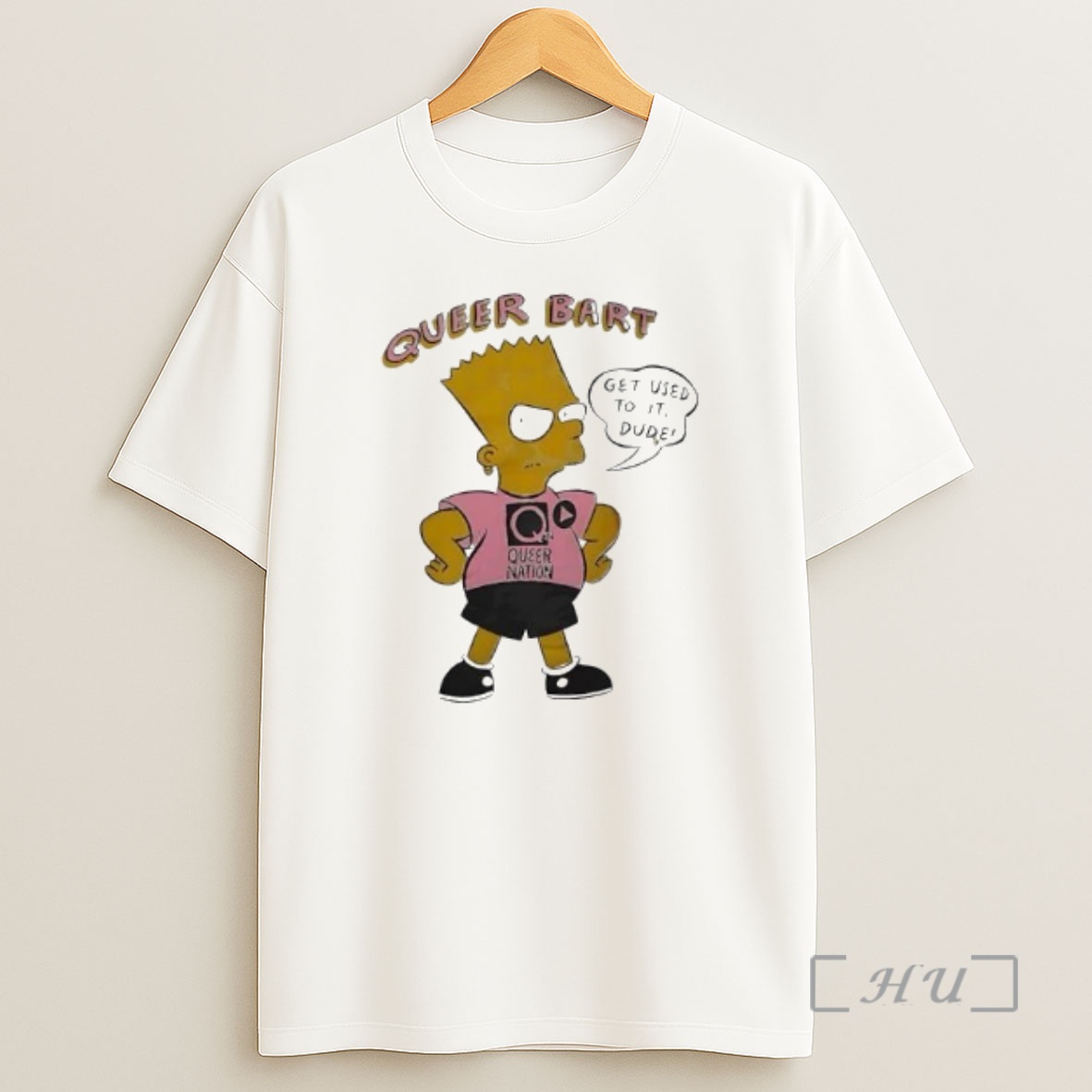 Officials Bart Simpson Queer Bart Get Used To It Dude Queer Nation Shirt Sweatshirt Tee
