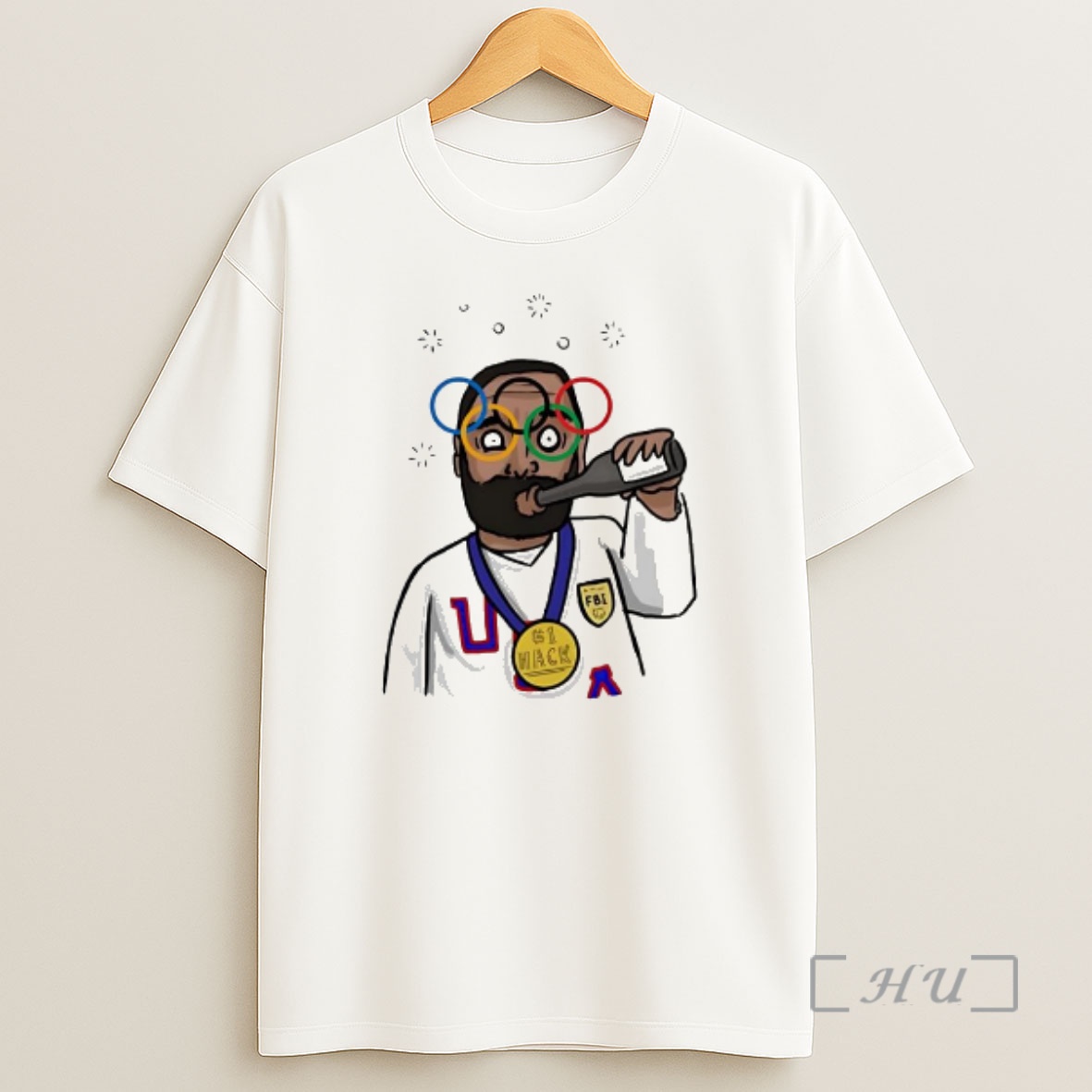 Officials Bearded Man With Olympic Rings Glasses And Fbi Badge Shirt Sweatshirt Tee