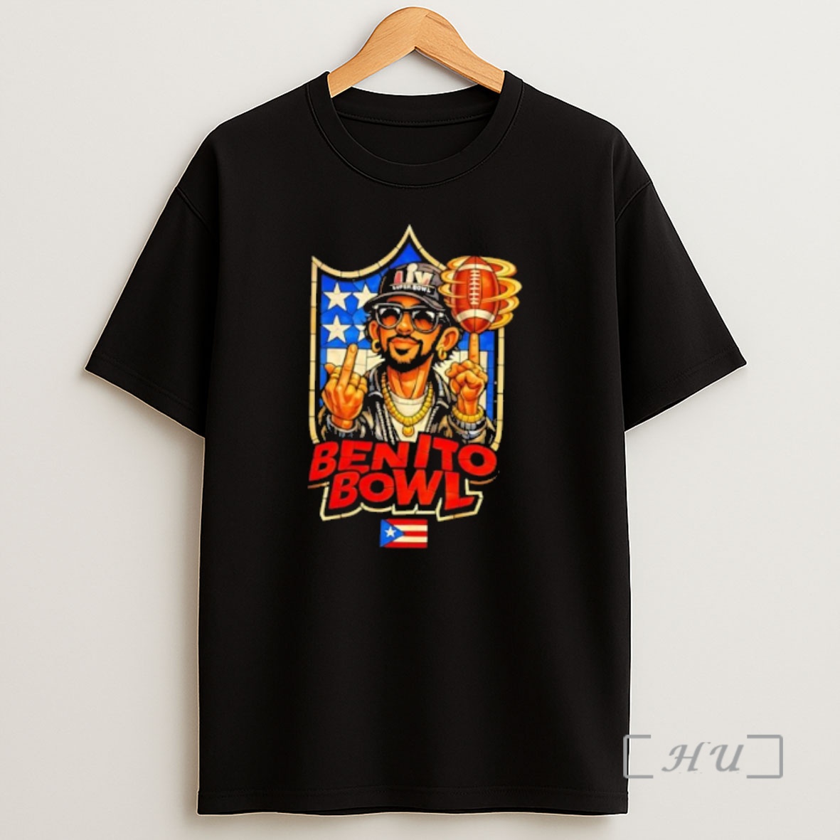 Officials Benito Bowl Super Bowl Liv Bad Bunny Puerto Rico Flag Logo Shirt Sweatshirt Tee