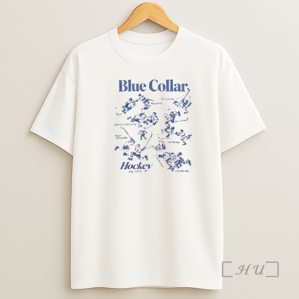 Officials Blue Collar Hockey Est 1970 Shirt Sweatshirt Tee