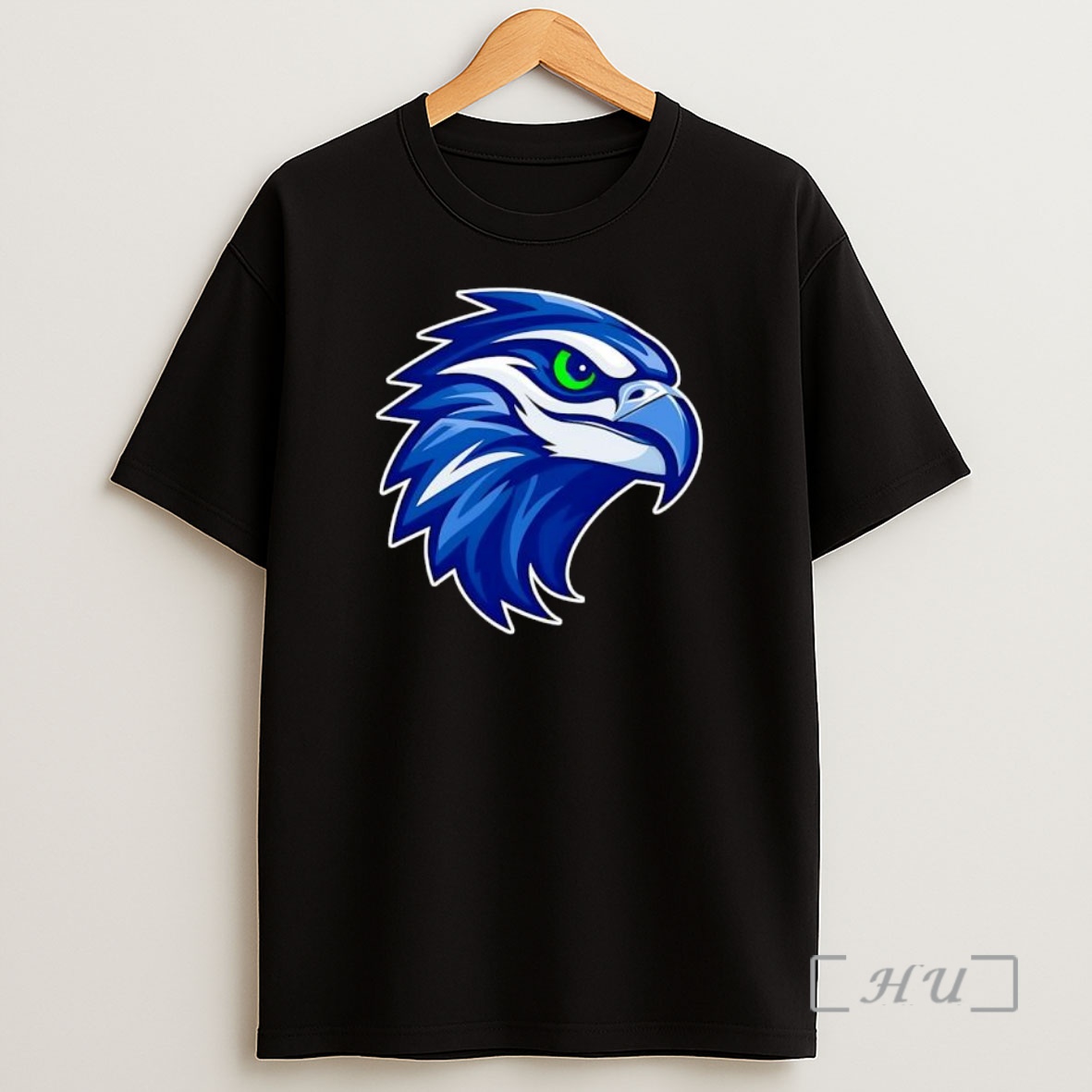 Officials Blue Osprey Hawk Head Profile Green Eye Mascot Logo Shirt Sweatshirt Tee