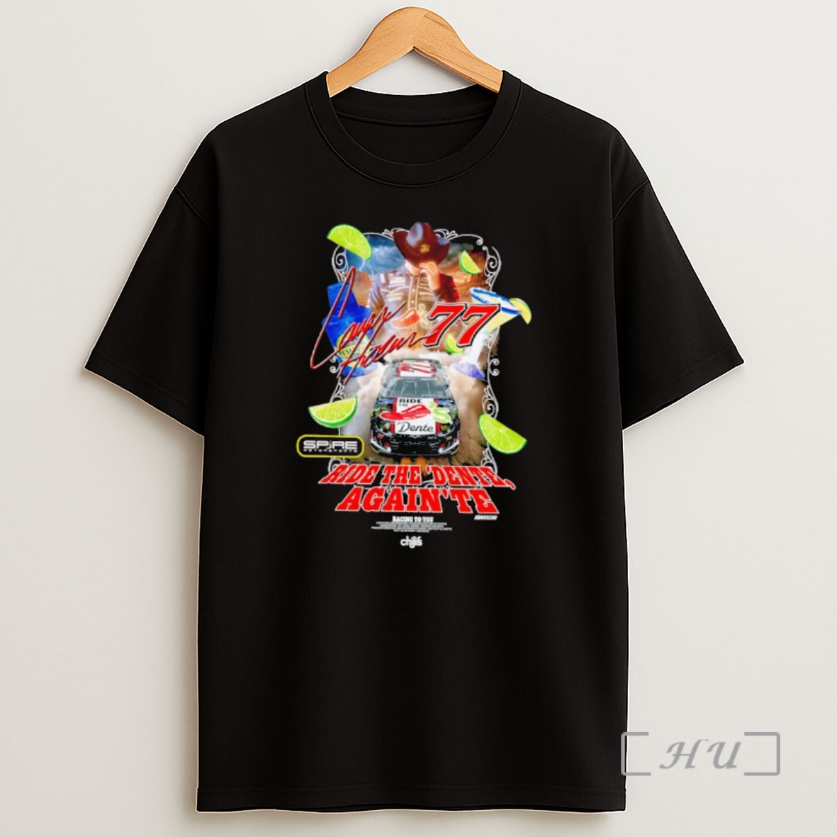 Officials Carson Hocevar Spire Motorsports Chilis Ride The Dente Shirt Sweatshirt Tee
