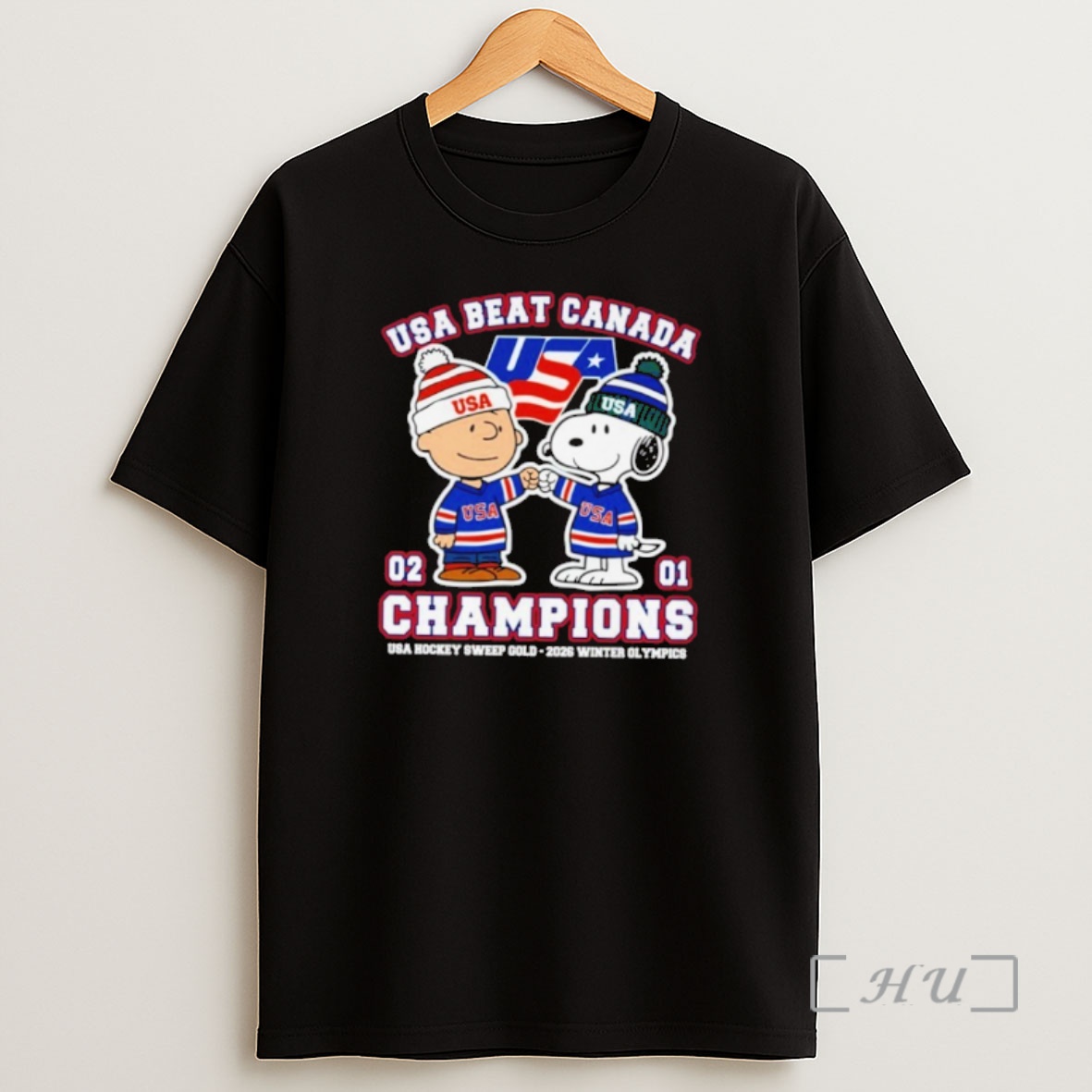 Officials Charlie Brown And Snoopy Usa Beat Canada Champions 2026 Winter Olympic Shirt Sweatshirt Tee