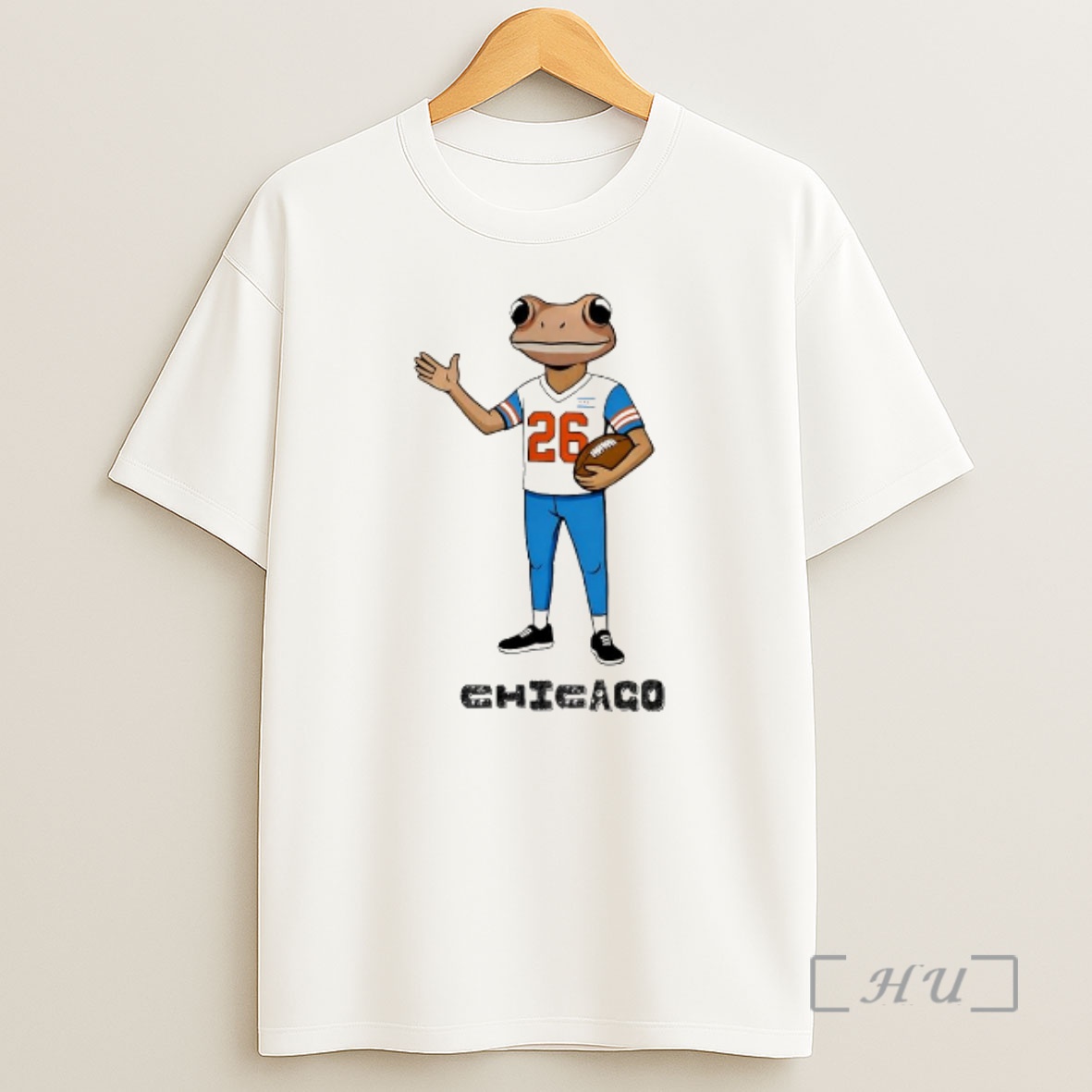Officials Chicago Frog Character Wearing Number 26 Football Jersey Sports Shirt Sweatshirt Tee