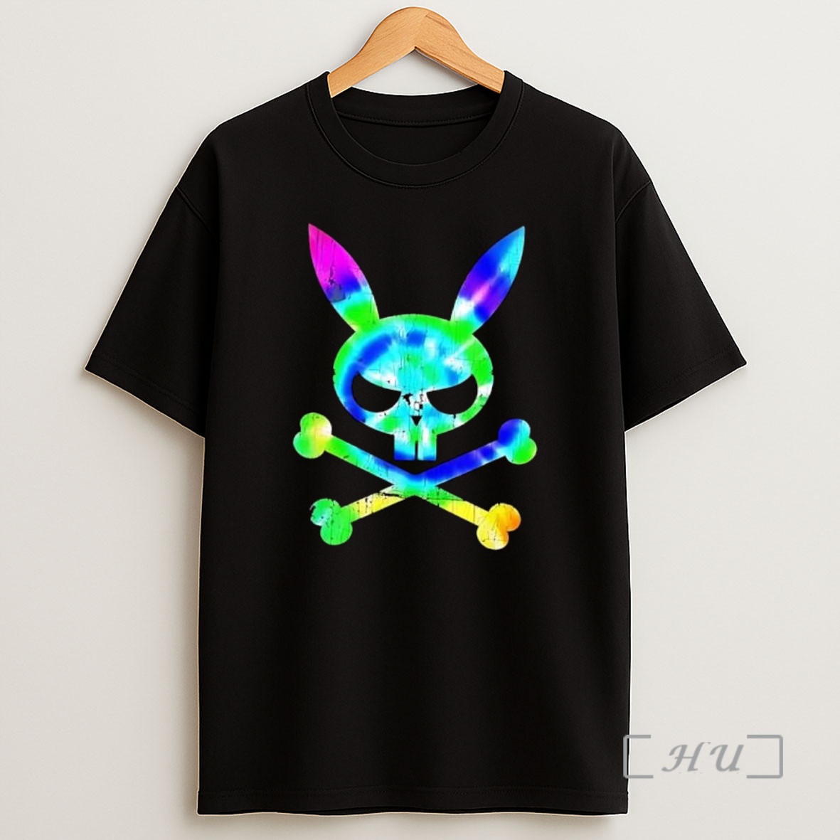 Officials Colorful Tie Dye Skull Bunny Head Crossbones Gothic Aesthetic Shirt Sweatshirt Tee