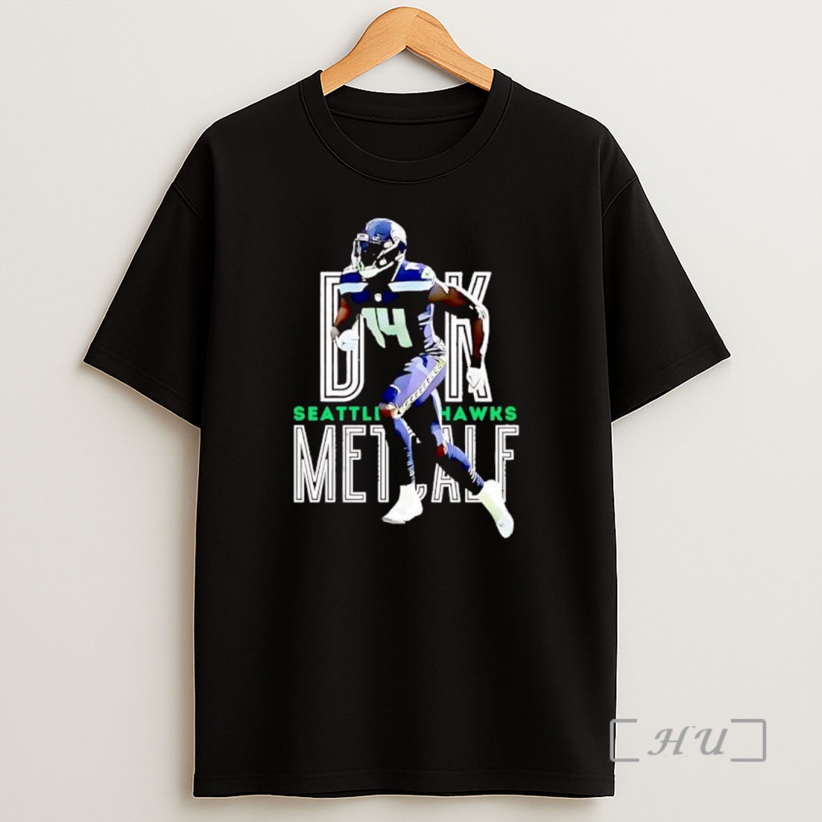 Officials Dk Seattle Seahawks 14 Metcalf Action Pose Football Fan Shirt Sweatshirt Tee