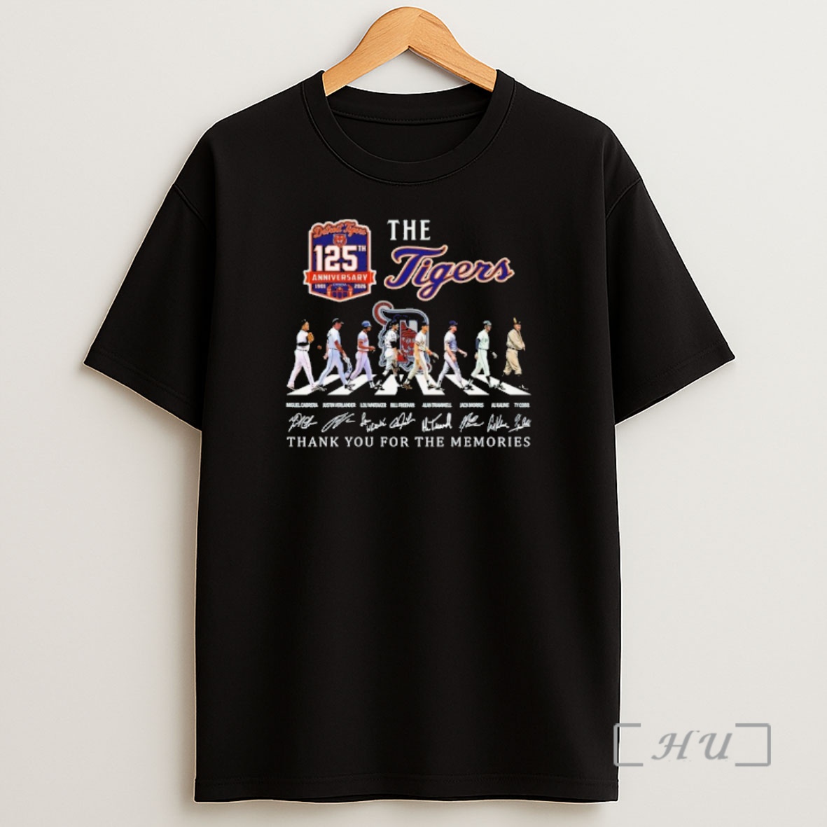 Officials Detroit Tigers 125th Anniversary Thank You For The Memories Signature Abbey Road Shirt Sweatshirt Tee