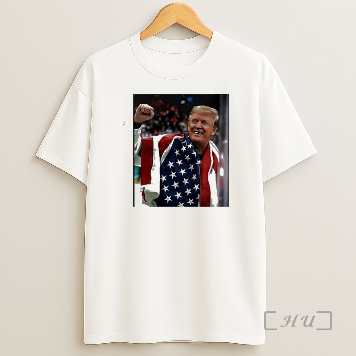 Officials Donald Trump American Flag Fist Up Hockey Player Teeth Shirt Sweatshirt Tee