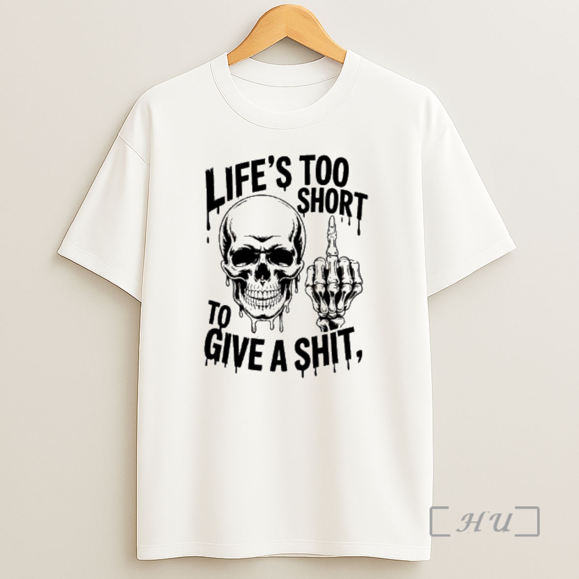 Officials Dripping Skull Middle Finger Lifes Too Short To Give A Shit Shirt Sweatshirt Tee