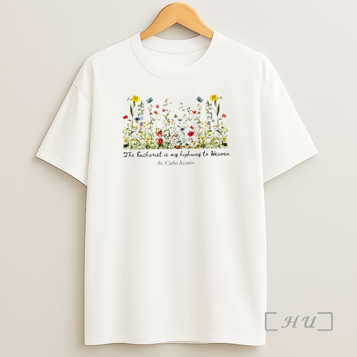 Officials Floral Christian The Eucharist Is My Highway To Heaven St Carlo Acutis Shirt Sweatshirt Tee