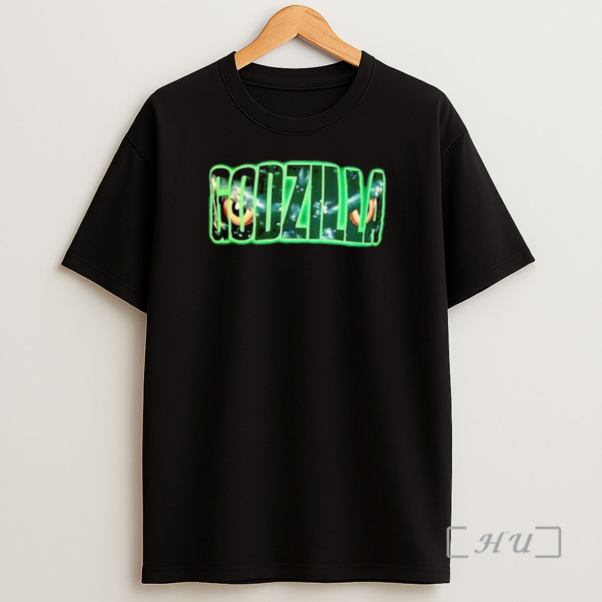 Officials Godzilla Monster Eye Neon Green Glowing Title Graphic Shirt Sweatshirt Tee