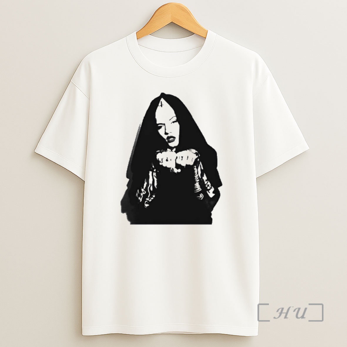 Officials Gothic Nun Portrait With Cross Symbol Graphic Shirt Sweatshirt Tee
