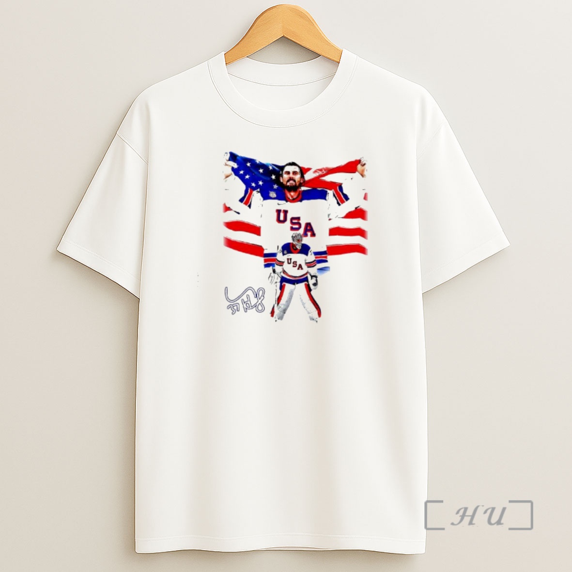 Officials Hellebuyck Olympic Gold Signatures Shirt Sweatshirt Tee