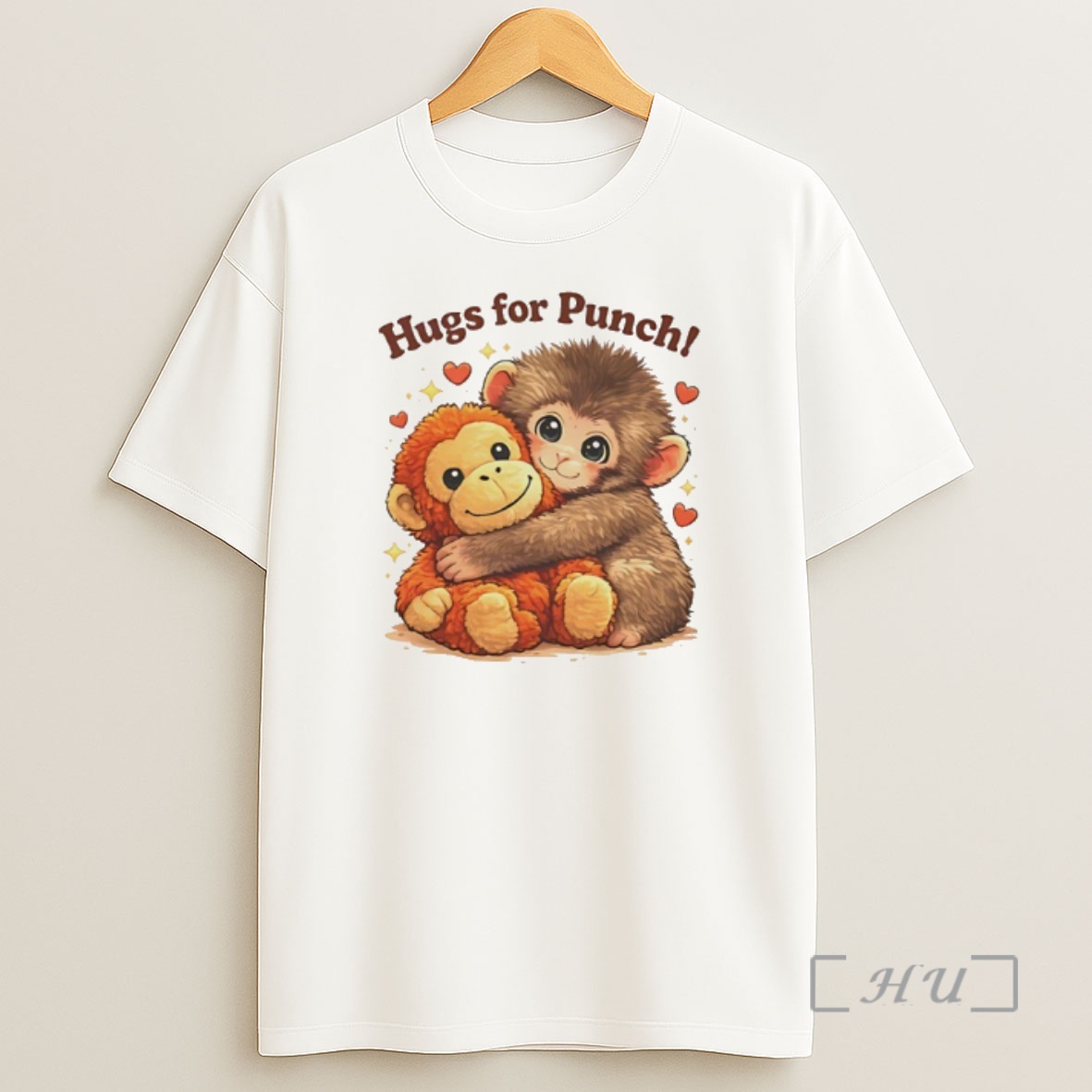Officials Hugs For Punch Macaque Plush Doll Shirt Sweatshirt Tee