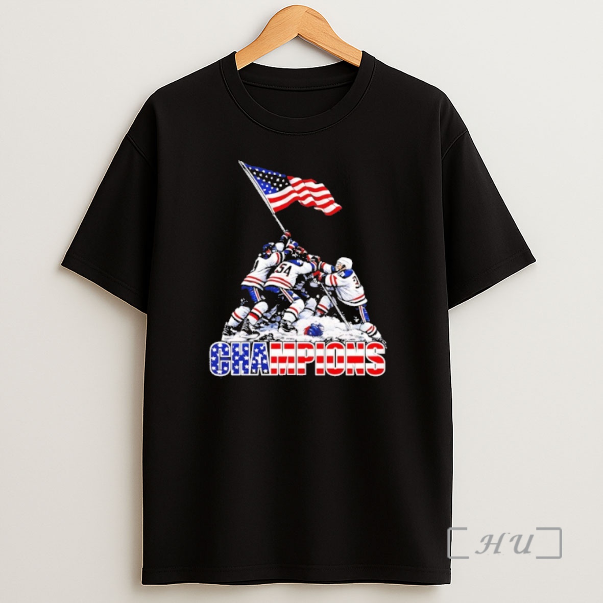 Officials Ice Hockey Champions 2026 Usa Players Raising Flag Graphic Shirt Sweatshirt Tee