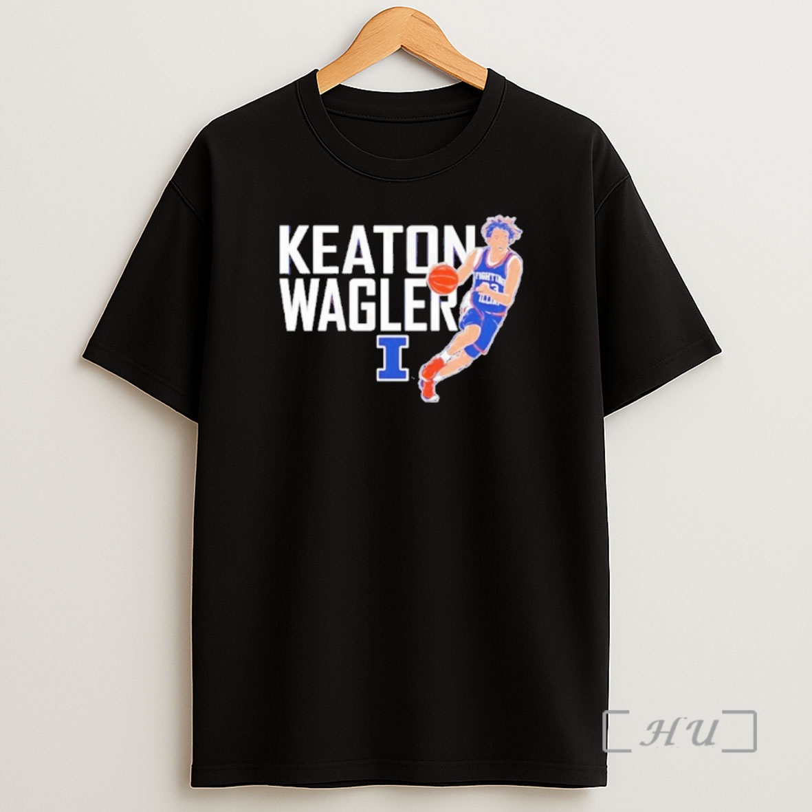 Officials Illinois Basketball Keaton Wagler Name Pose Shirt Sweatshirt Tee