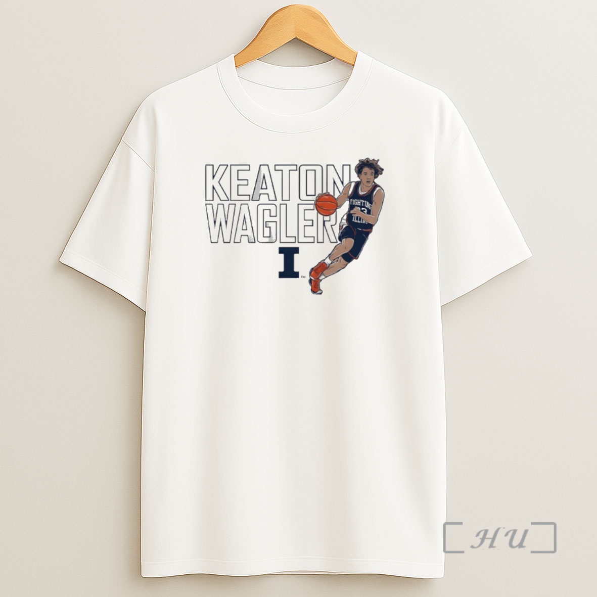 Officials Illinois Fighting Illini Basketball Keaton Wagler Name Pose Shirt Sweatshirt Tee