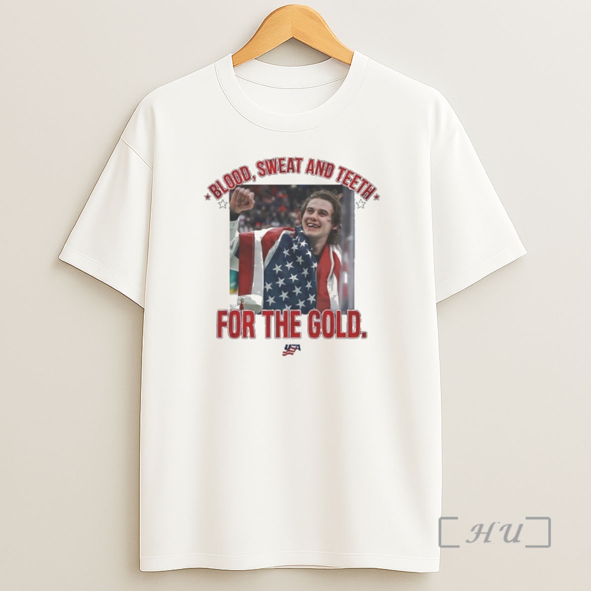 Officials Jack Hughes Blood Sweat And Teeth For The Gold 2026 Usa Hockey Shirt Sweatshirt Tee