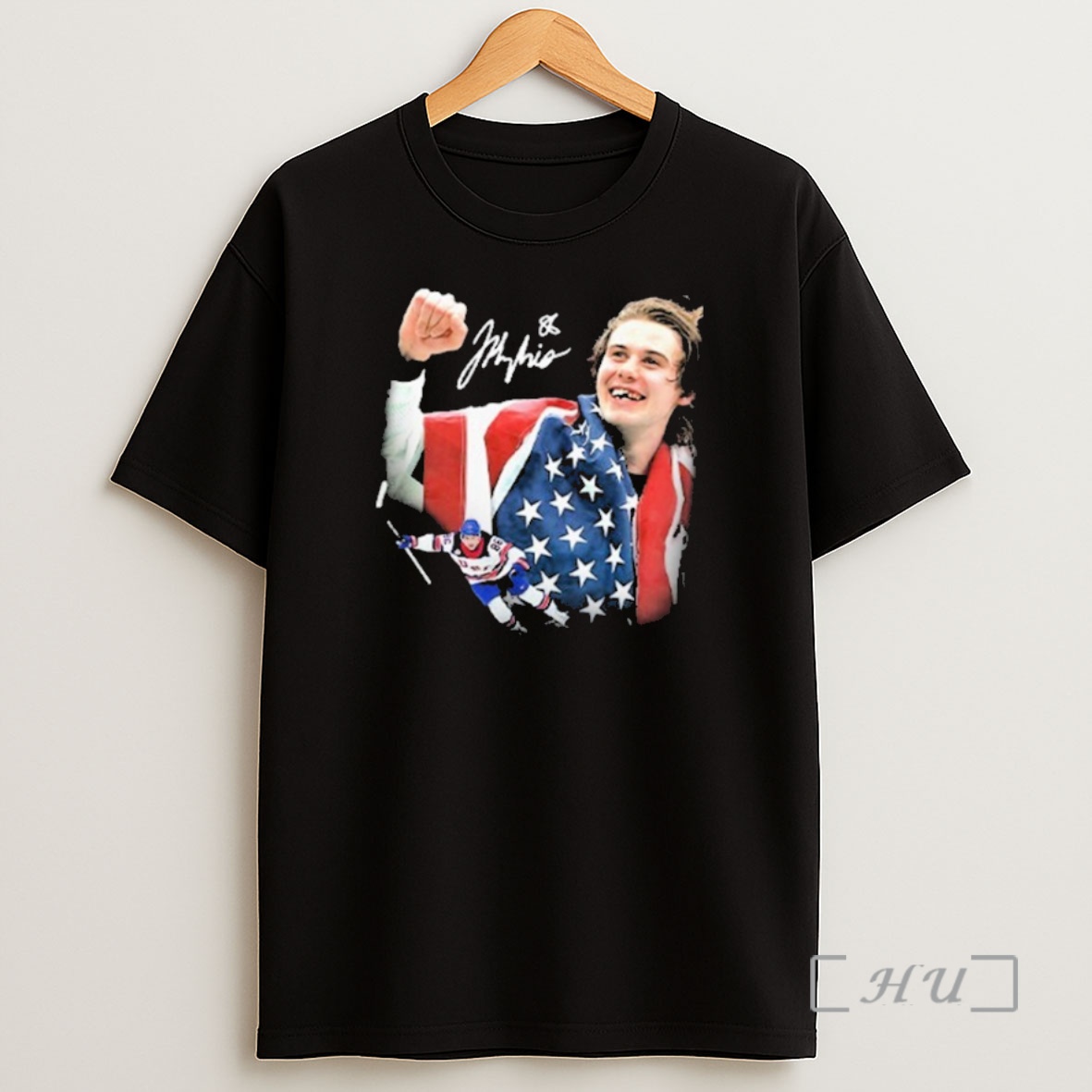 Officials Jack Hughes Hockey Team Usa Golden Goal Signature 2026 Shirt Sweatshirt Tee