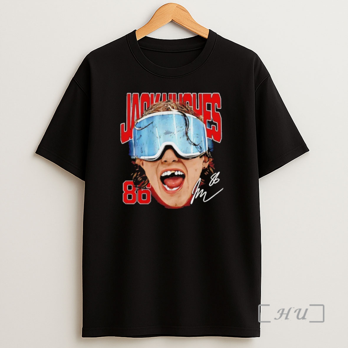 Officials Jack Hughes New Jersey Devils Goggles 2026 Big Head Signature Shirt Sweatshirt Tee