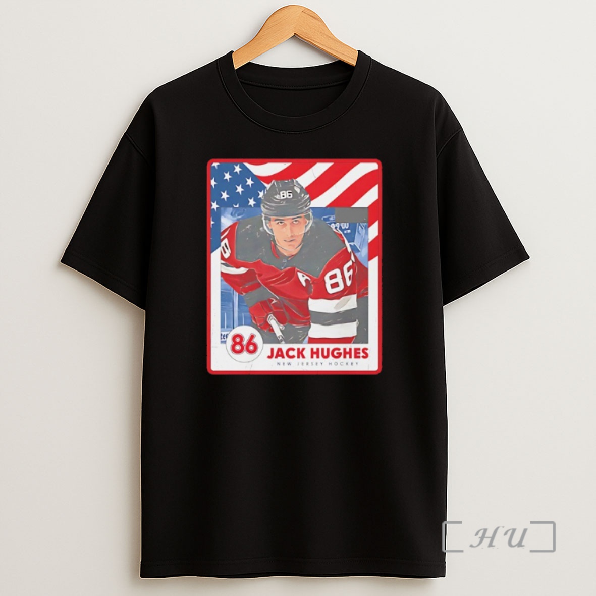Officials Jack Hughes New Jersey Devils Hockey Usa Card Graphic Shirt Sweatshirt Tee